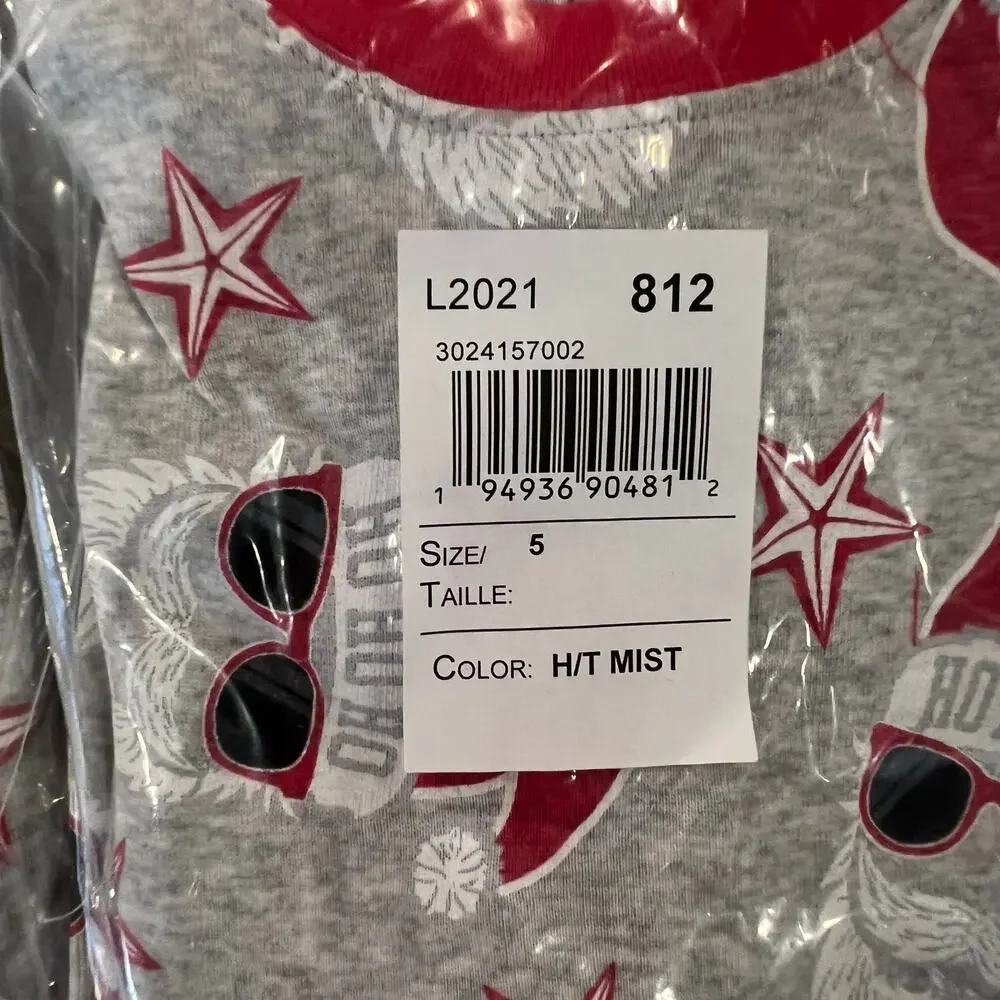 NWT Children's Place Kids Grey W/Cool Santa Glow Graphic Cotton Pajamas